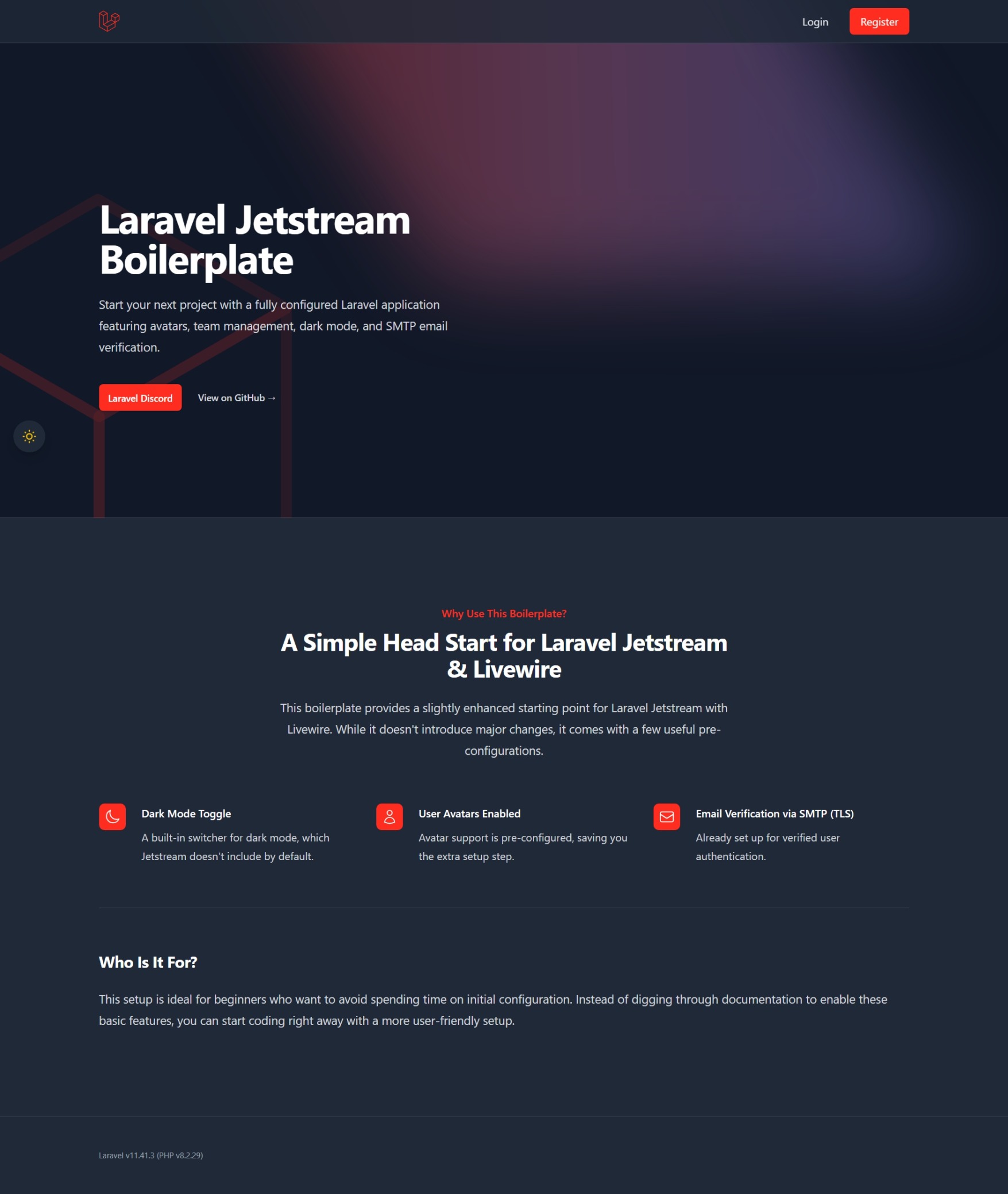 Laravel Boilerplate Preview